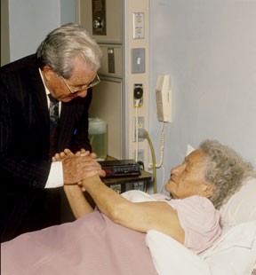 Chaplain visiting in hospital