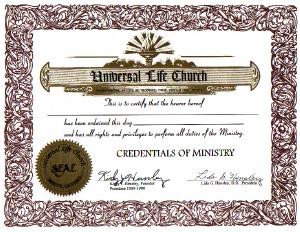 You can order your legal credential from the ULC Seminary store.